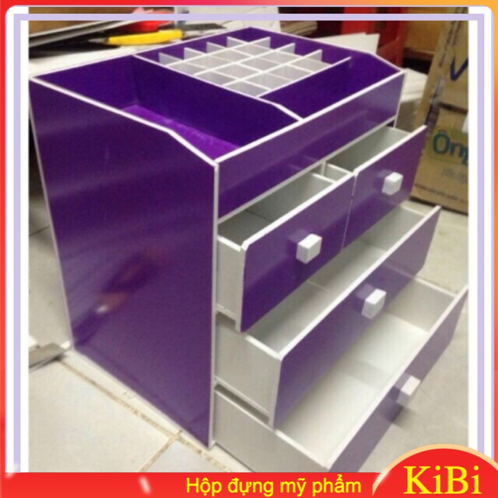 Tủ Tím 4 tầng màu tím đựng son phấn, mỹ phẩm, nước hoa