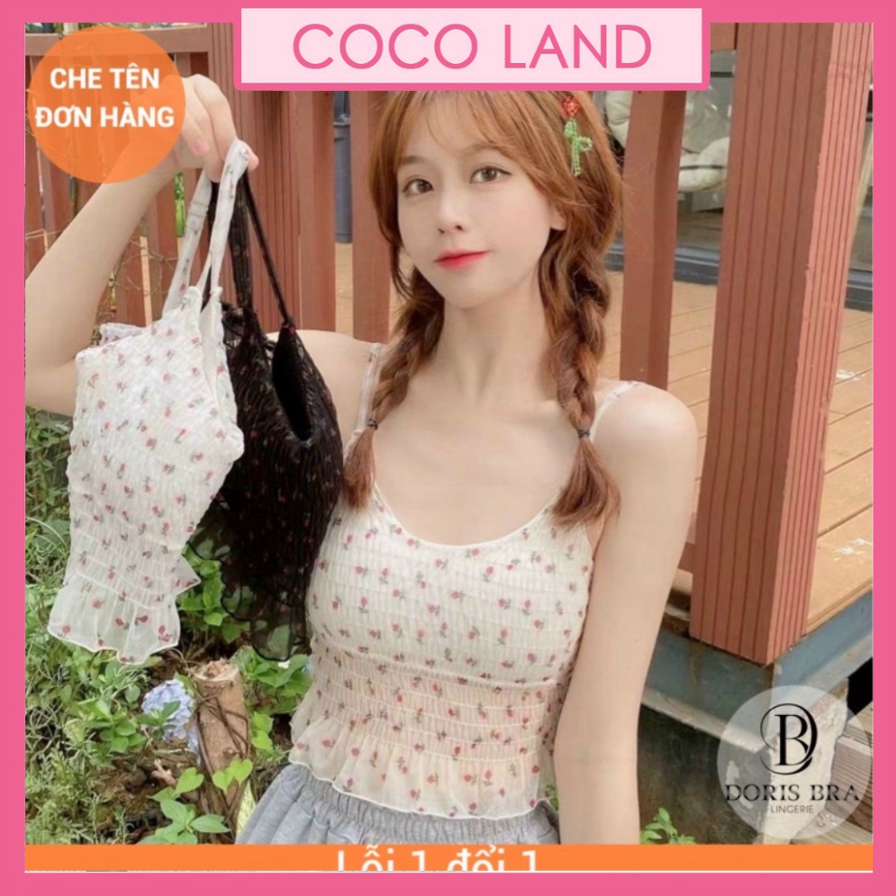 Áo lót nữ, bra ren,voan lụa hoa nhí chun lưng sang chảnh co giãn tốt coco land - chất cực đẹp- sang chảnh