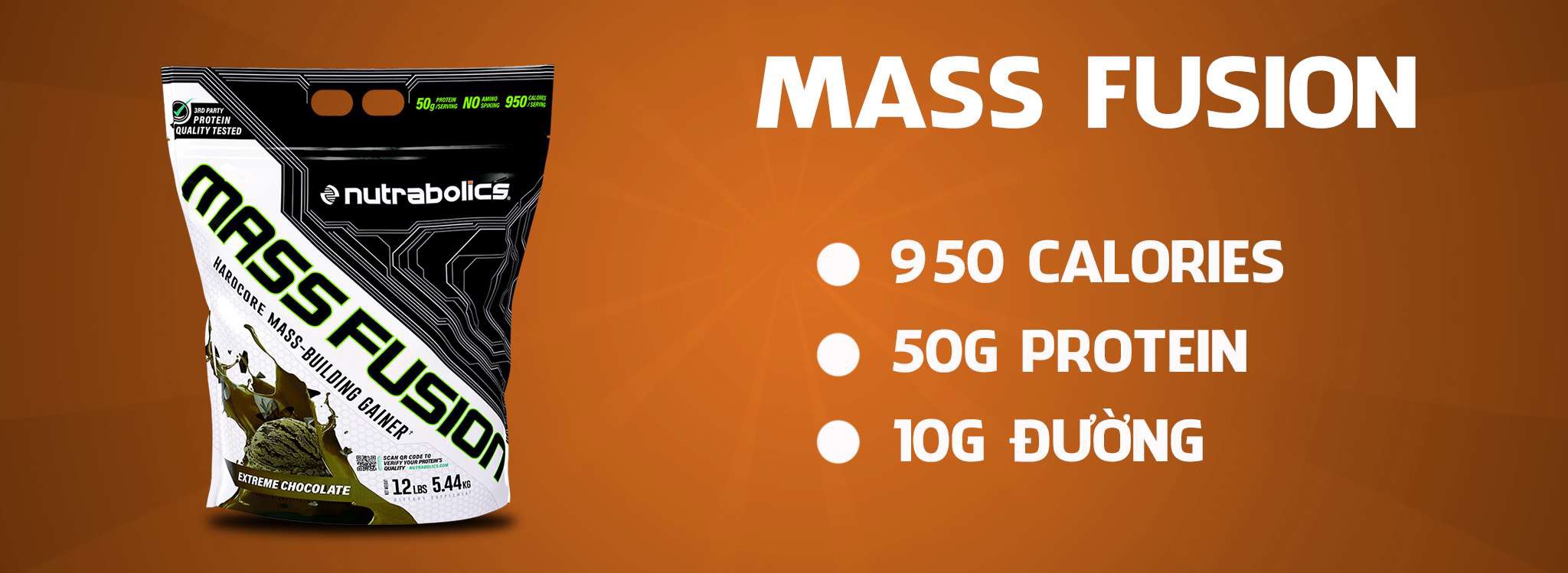 Nutrabolics Mass Fusion 12Lbs - Sữa tăng cân tăng cơ hạn chế mỡ không tích nước 5.4kg 3