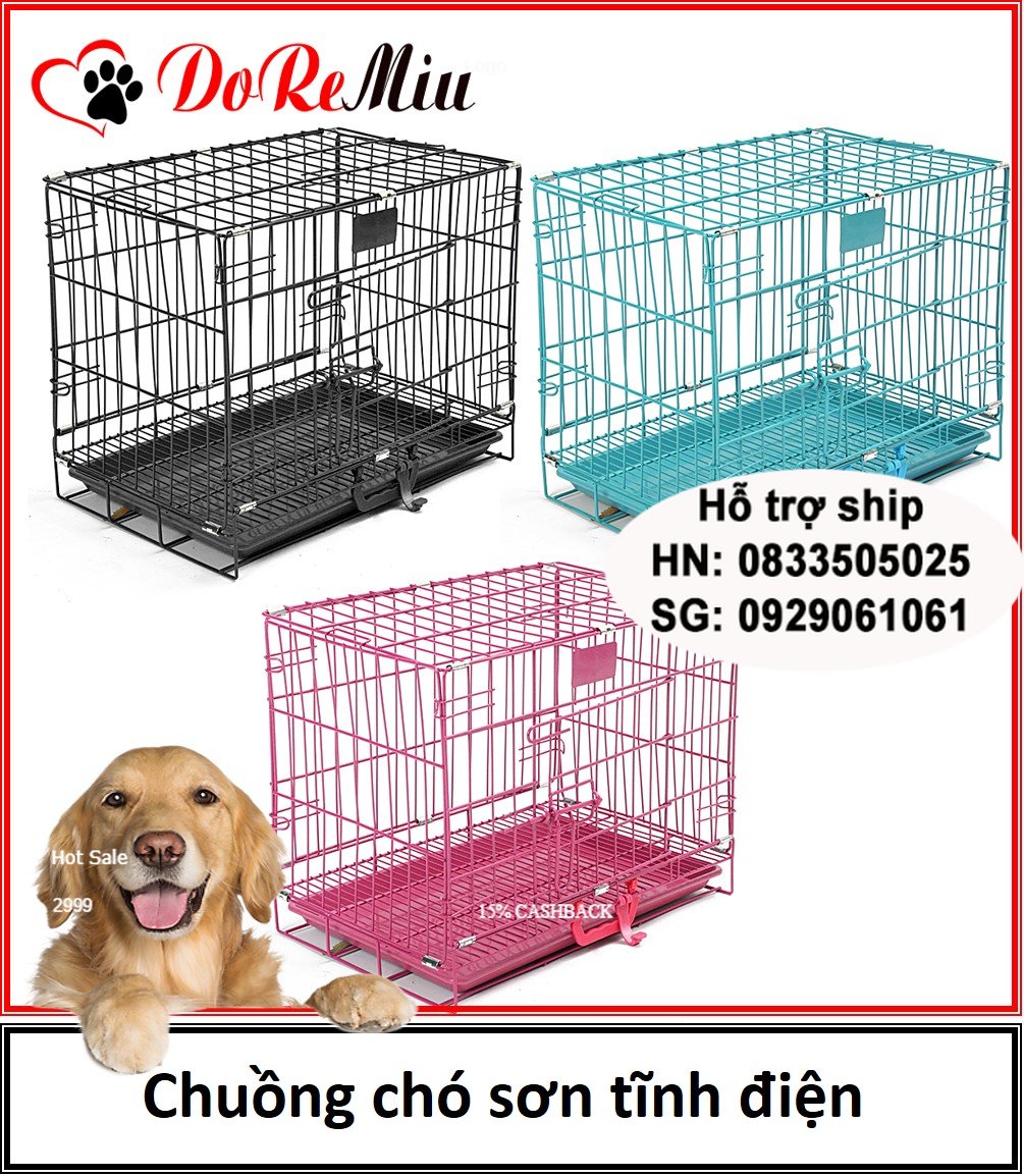 (Lồng SD)- Doremiu SD90 - Chuồng chó mèo sơn tĩnh điện chó lớn phù hợp chó và mèo từ 0-25kg (được chọn màu) bảo hành 6 tháng