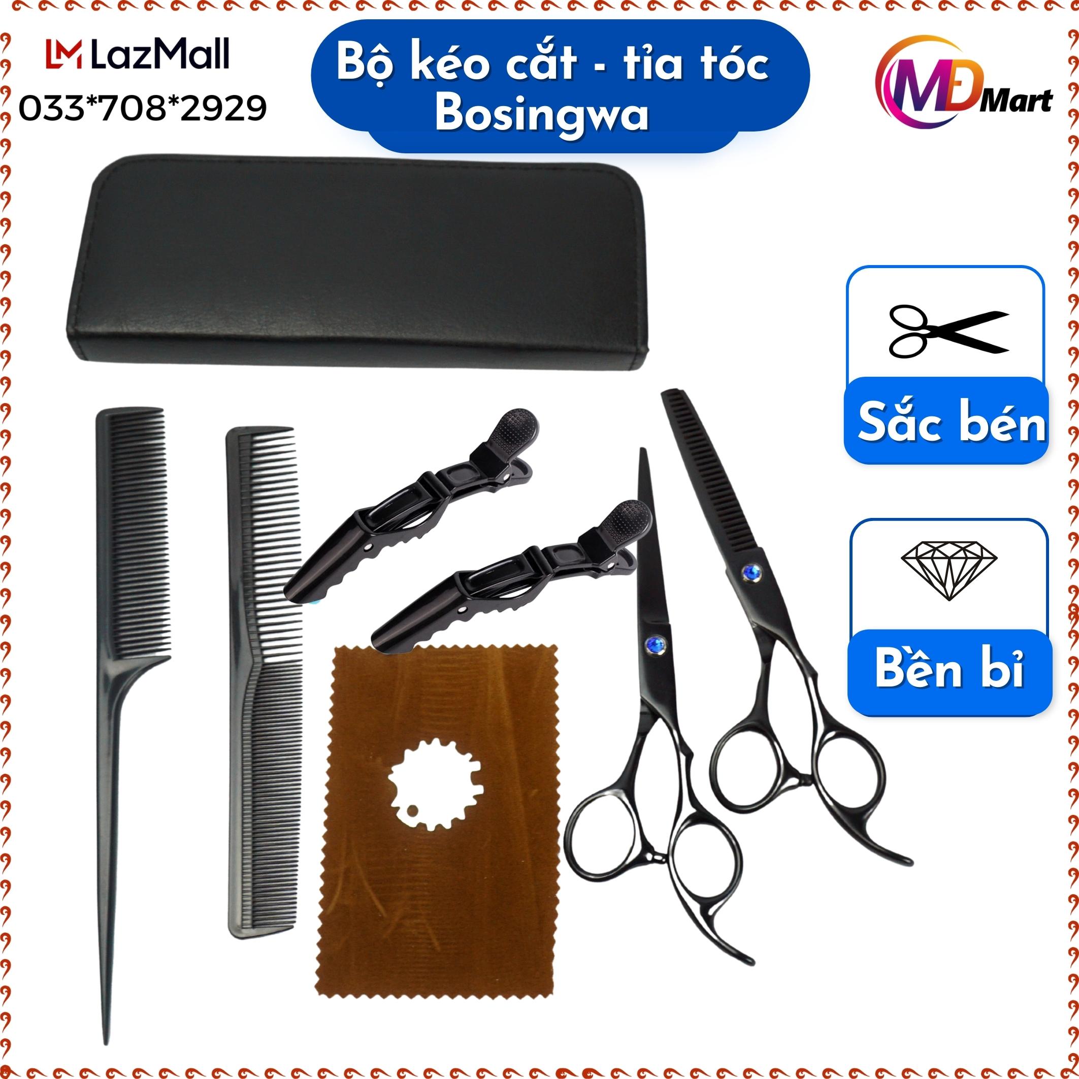 Kéo cắt tóc, kéo tỉa tóc, kéo cắt tóc nam, keo cat toc, kéo cắt tỉa tóc, bộ kéo cắt tóc gia đình, bộ kéo cắt tóc chuyên nghiệp, Kéo cắt tóc kéo tỉa tóc Bộ kéo cắt tỉa tóc sơn đen kèm phụ kiện đầy đủ - BH 12 tháng