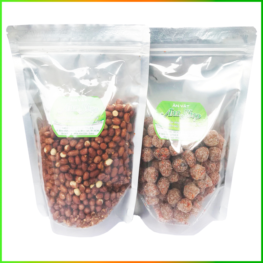 COMBO: 500Gram Đậu Phộng Rang Tỏi Ớt  và 500Gram Me Cay Ngào Đường Muối Ớt  Ăn Vặt ANA Shop - Đồ Ăn Vặt Ngon