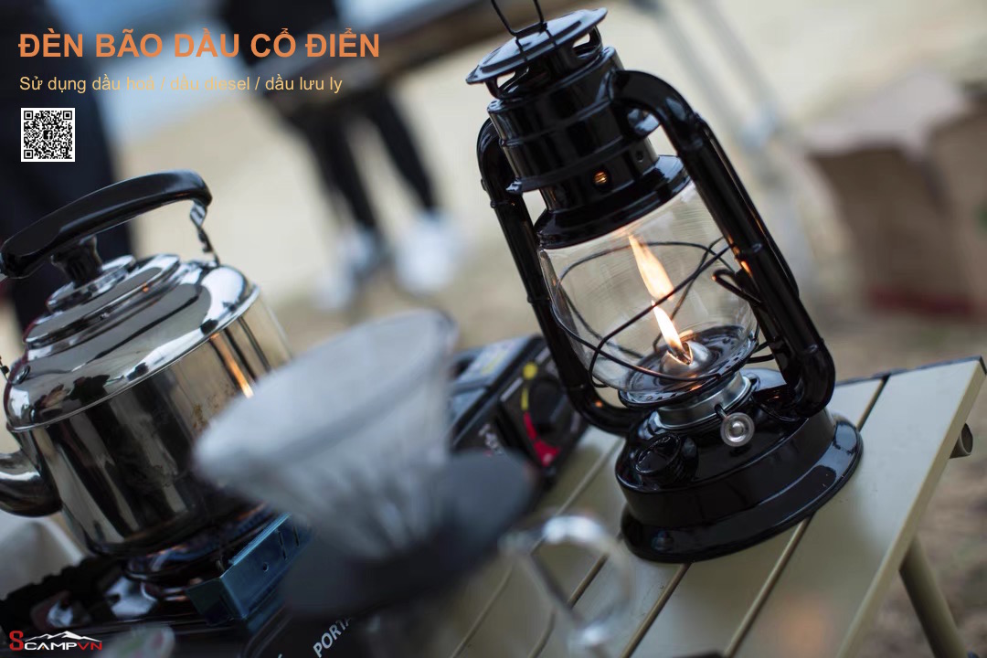 Đèn bão dầu cổ điển trang trí cắm trại dã ngoại du lịch
