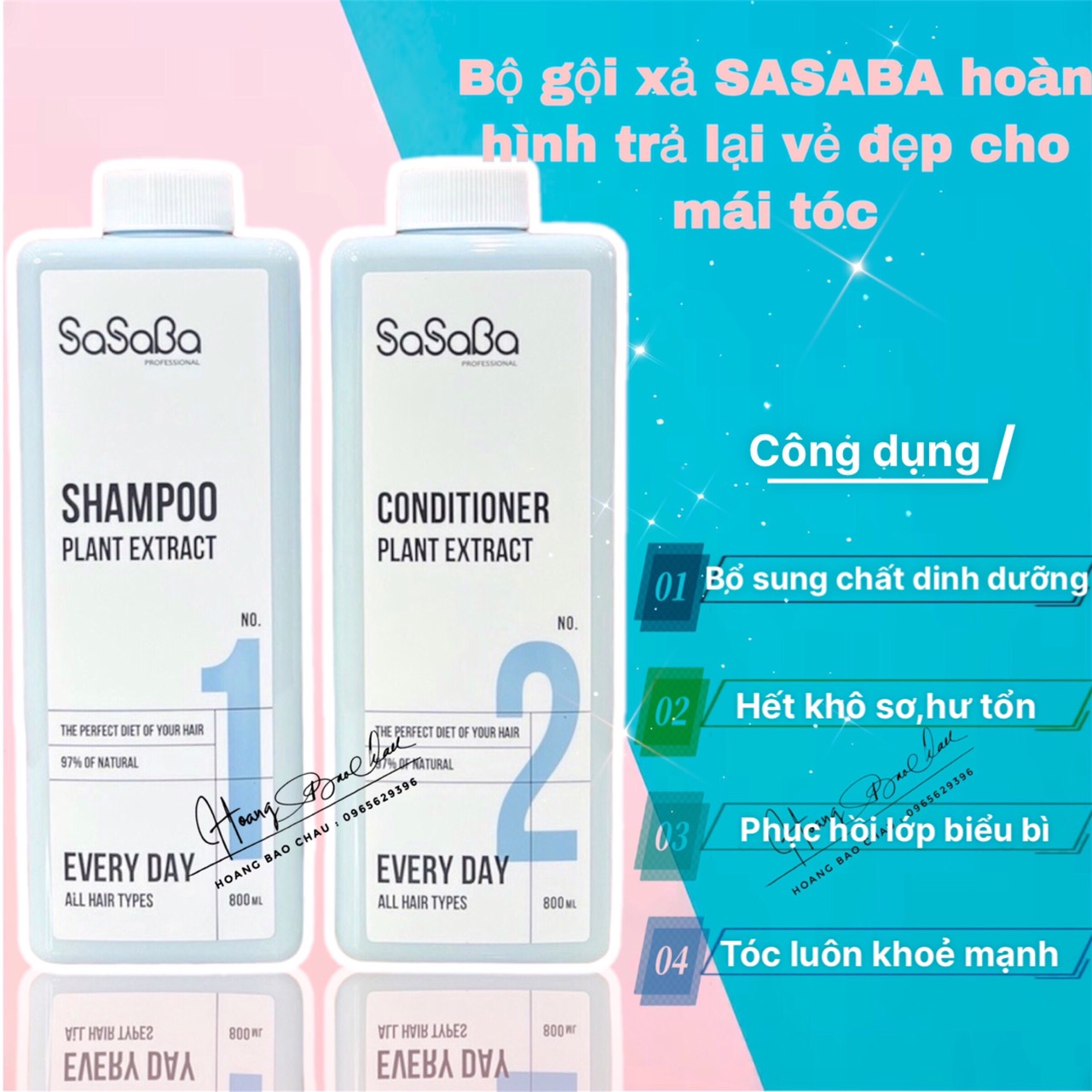 Dầu gội xả hoàn hình SASABA New 800ml chính hãng mẫu mới