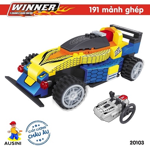 Đồ chơi lắp ráp xếp hình ausini - mô hình xe đua điều khiển no. 20103 - 191 mảnh ghép
