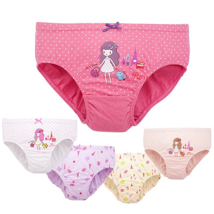 ✷  Set 5 quần lót bé gái - quần chip bé gái Paris Je t'aime GT06