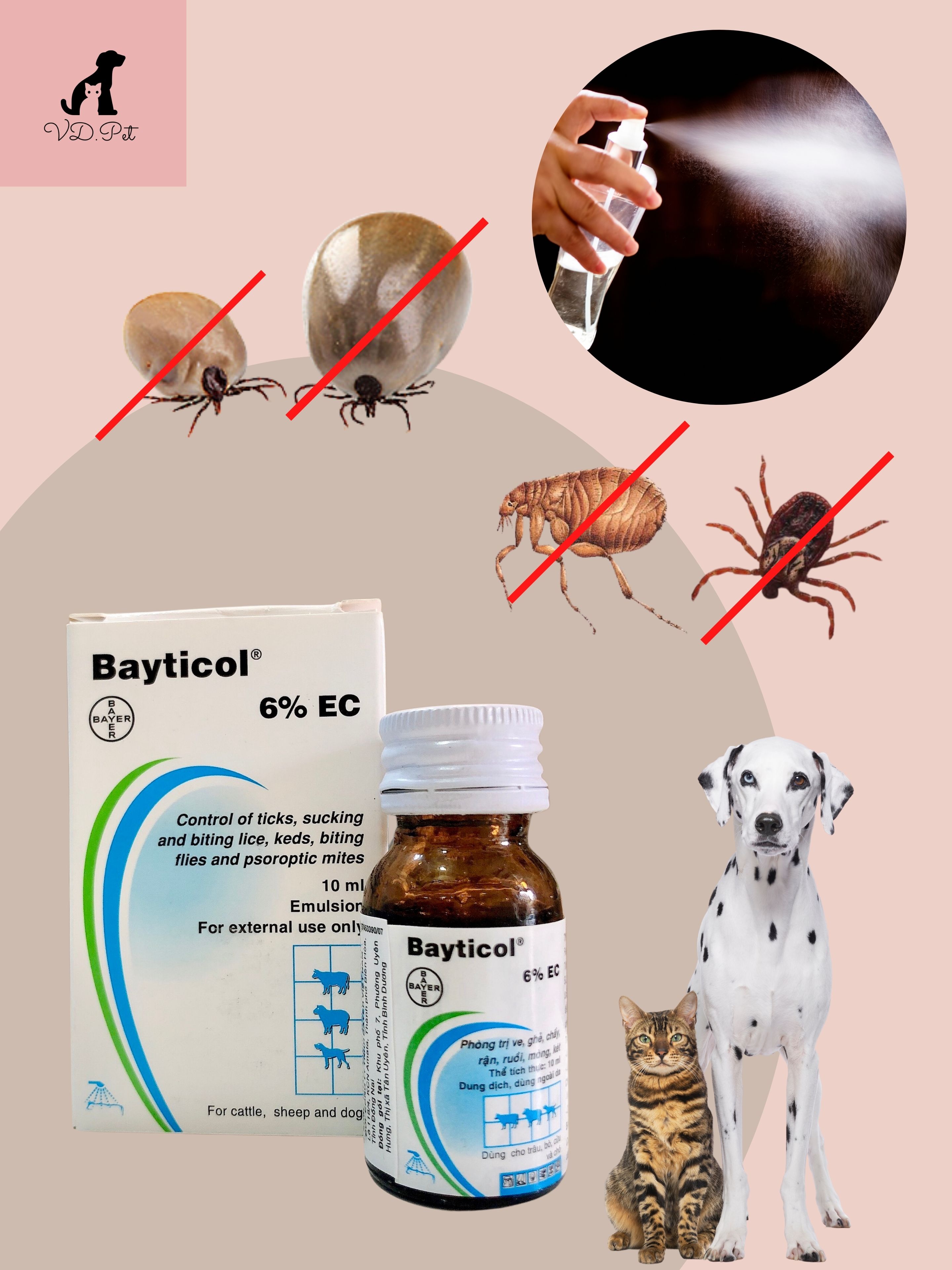 Dung dịch diệt ve, rận, bọ chét môi trường - Bayticol 10m