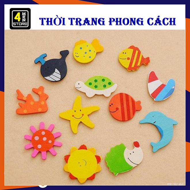 ⚡ tjll tjll ⚡ bộ 12 miếng dán tủ lạnh hình thú ngộ nghĩnh - combo 12 đồ chơi gỗ miếng dán tủ lạnh hình độ.ng vật siêu xinh ⚡