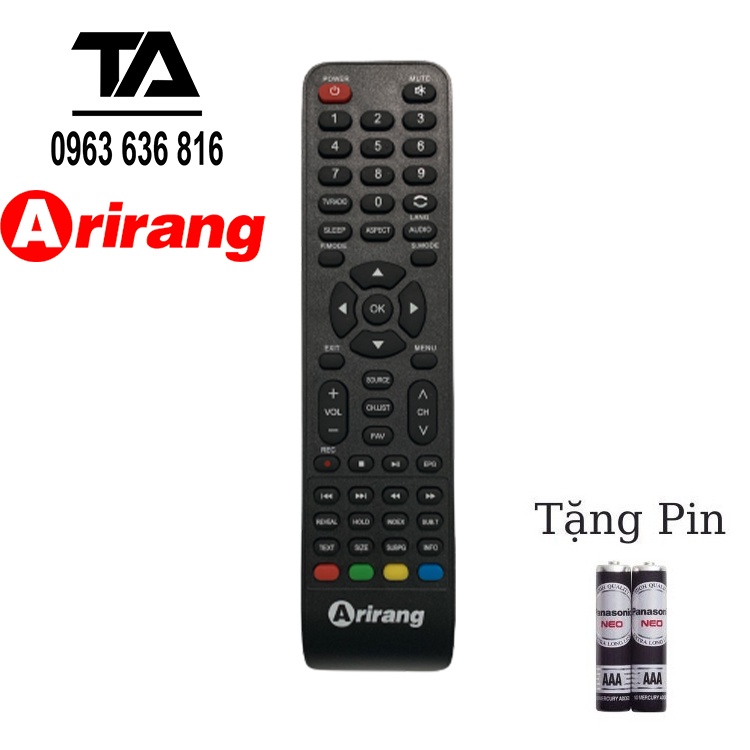 [ FREESHIP ] Remote Điều khiển tivi Arirang LED/LCD - Hàng Chính Hãng