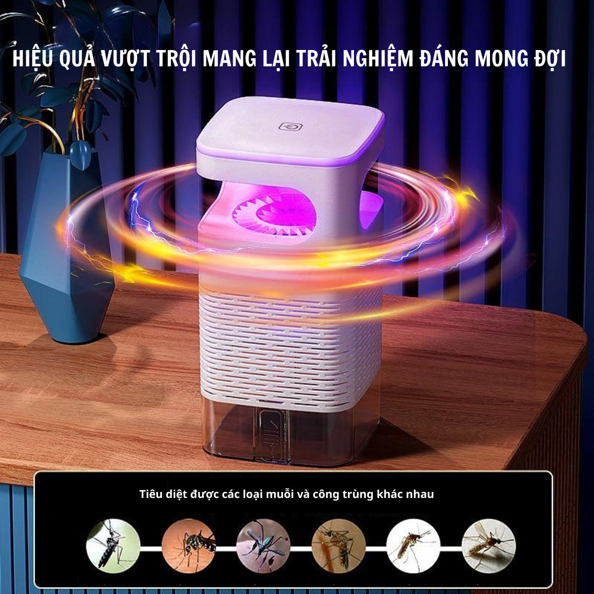 Đèn, Máy Bắt Muỗi UV Quạt Hút Thông Minh Diệt Côn Trùng Quang Điện Tử Công Nghệ Đèn LED Kiêm Đèn Ngủ