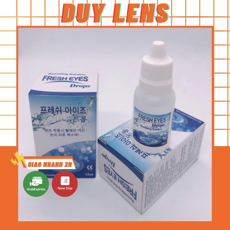 Nước nhỏ mắt lens chuyên dụng Fresh Eyes 15ml Hàn Quốc DUYLENS