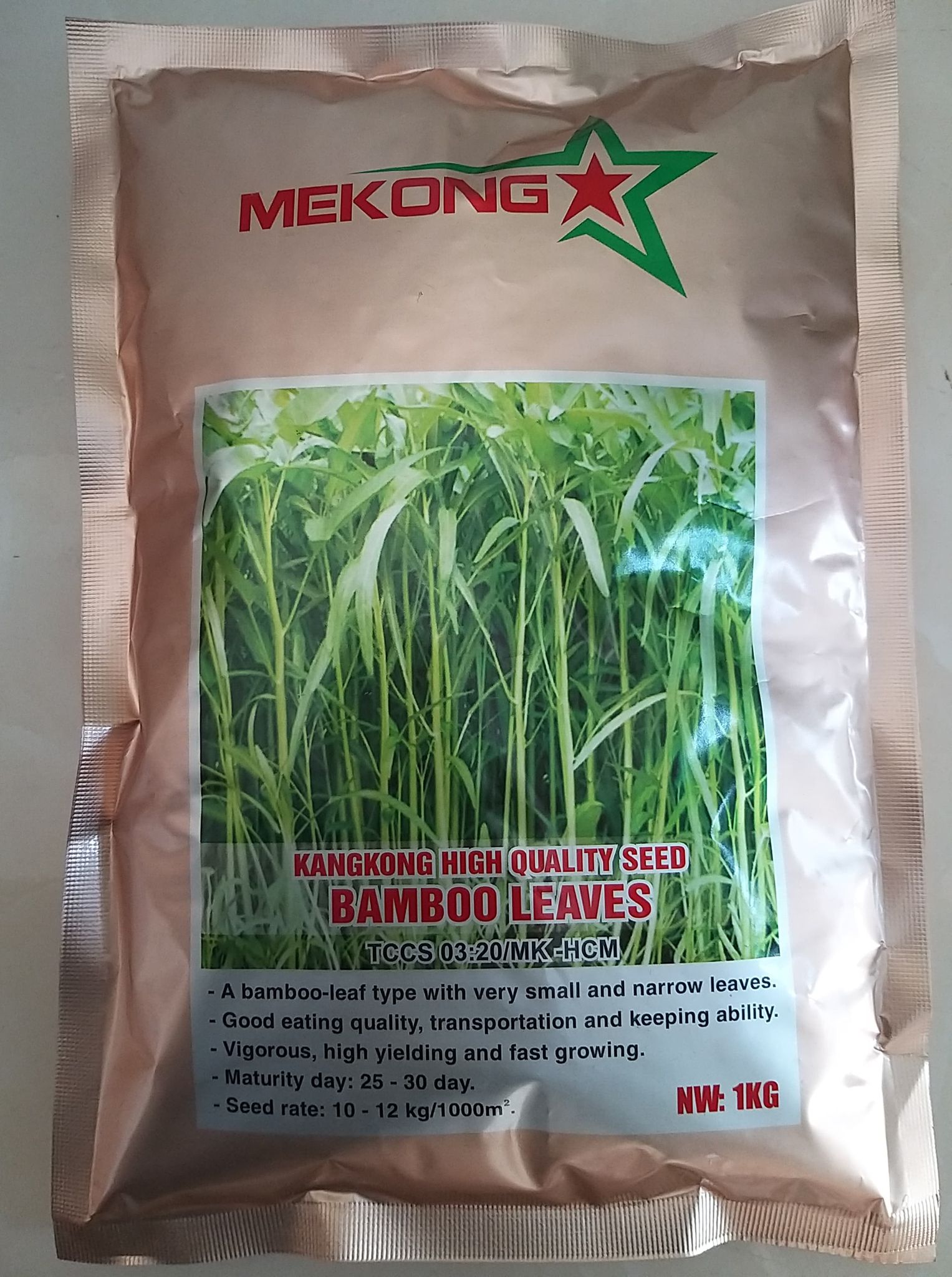 Hạt giống rau muống lá tre MeKong gói 1kg