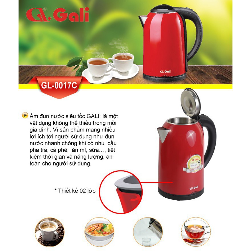 Ấm đun nước gali gl-0017c