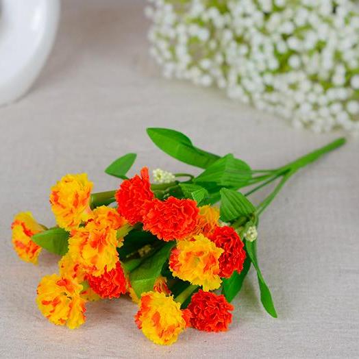 Hoa Giả - Hoa cẩm chướng, Bông giả trang trí, Hoa phăng lụa trang trí cao cấp- Cành 18 bông HG33