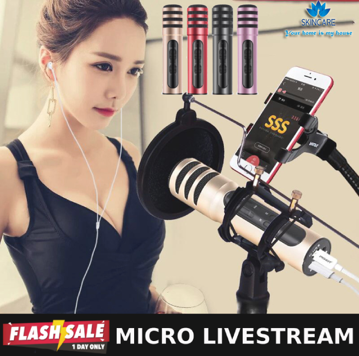 Mic thu âm livestream , Mic live stream , Mic thu âm livestream điện thoại - Mic Thu Âm Không Dây, Míc Hát Karaoke C7 cho  âm thanh tuyệt vời như các ca sĩ chuyên nghiệp.