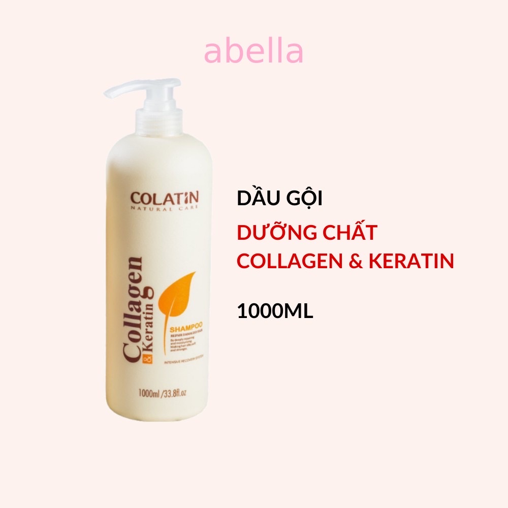 Gội dưỡng tơ tằm siêu mềm mượt Colatin Natural Care Shampoo 1000ml ( New)