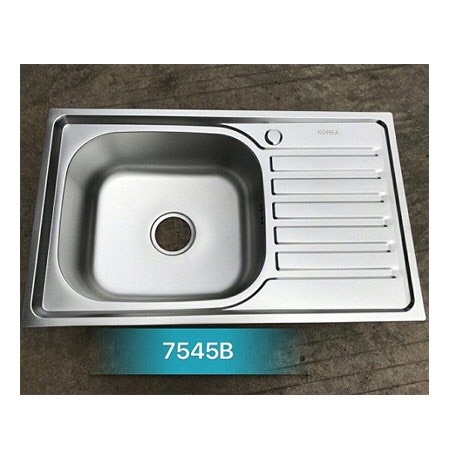 Chậu inox 1 hộc1 cánh 7523.đã có bộ xả