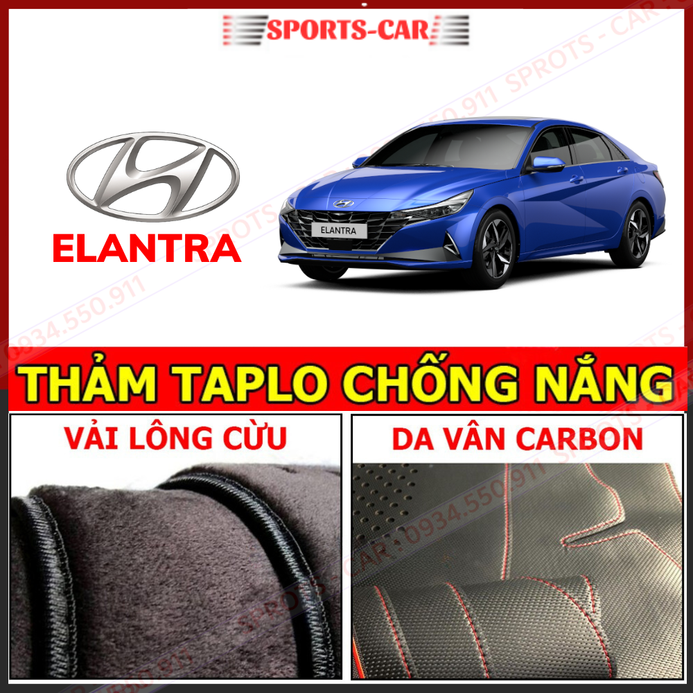 Thảm phủ taplo xe Hyundai ELANTRA Đời 2016-2023  cao cấp chống nắng