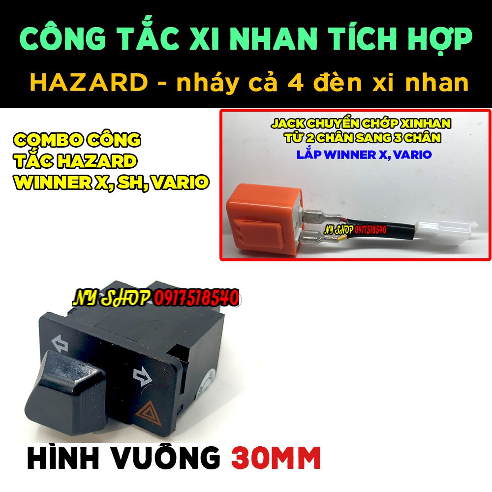 COMBO CÔNG TẮC XINHAN TÍCH HỢP ƯU TIÊN HAZARD CHO WINNER X, SH , VARIO, SH 2020 - 2021...