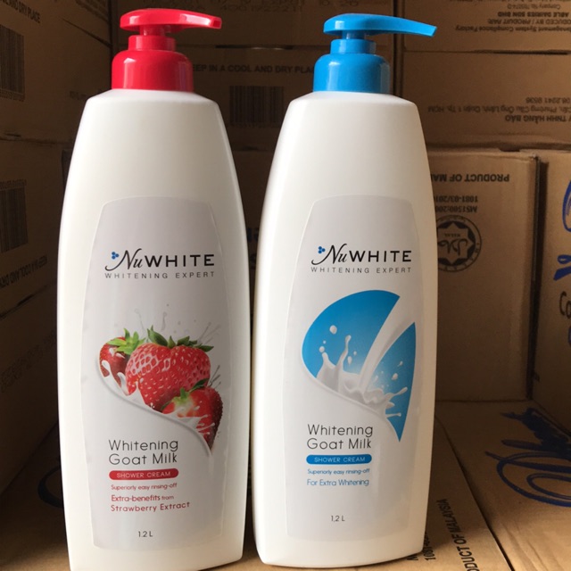 Sữa Tắm Nuwhite Whitening Goat Milk chai lớn 1,2L