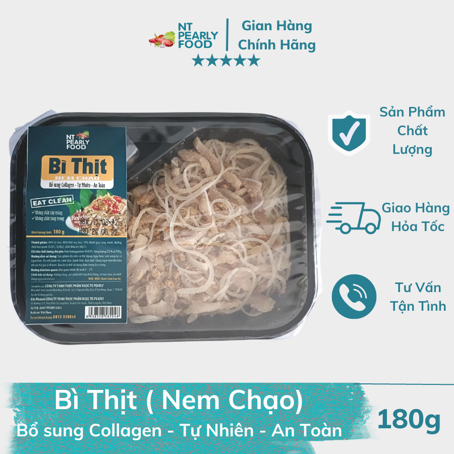 Bì thịt - bổ sung collagen tự nhiên, an toàn - có thể ăn liền hoặc làm bì cơm tấm, bì bún thịt nướng