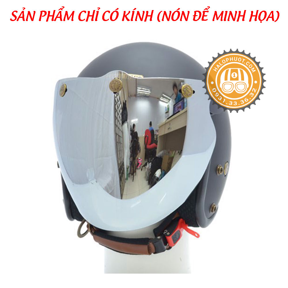 Kính Flat Eagle Bulldog Chính Hãng (gắn nón 3/4)