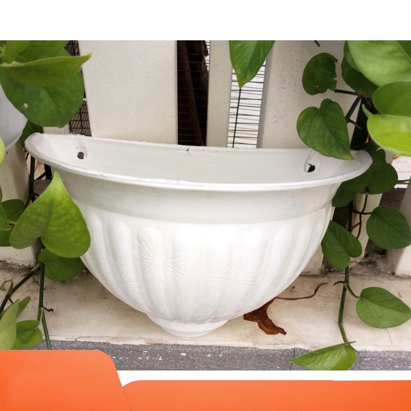 [HCM]Combo 2 chậu trồng hoa ốp tường lớn trắng 30cm x 20cm