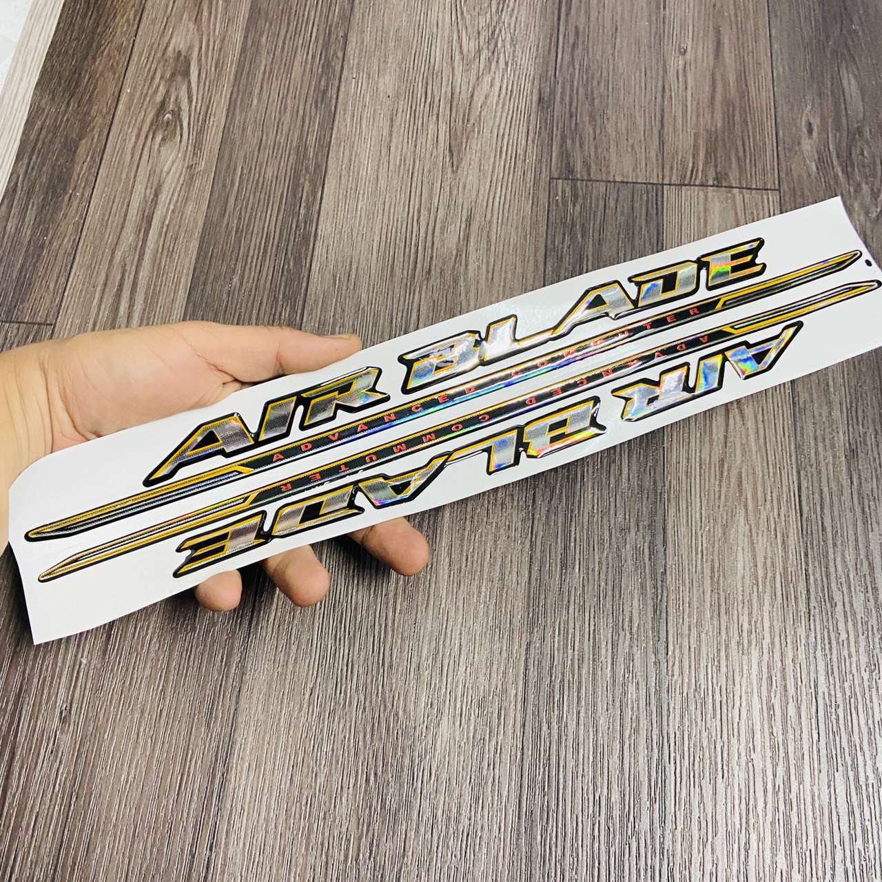 [DECAL] TEM CHỮ XE AIR BLADE NỔI DÁN TRANG TRÍ XE CAO CẤP (1 CẶP CHỮ DÁN 2 BÊN) Giá 40,000 Đồng*Miễn phí vận chuyển