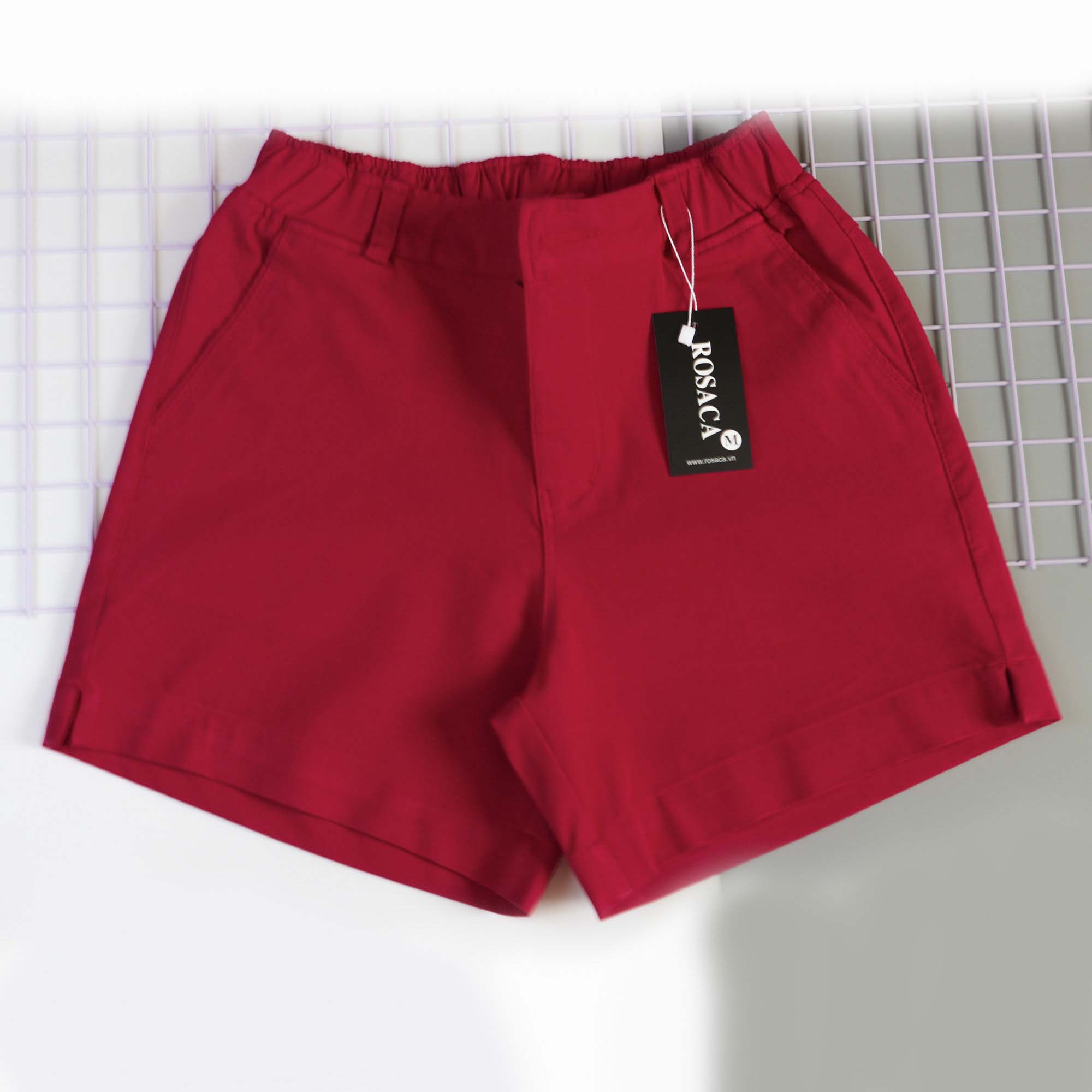 Quần đùi nữ kaki, ống rộng, form quần xuông, co giãn 2 chiều