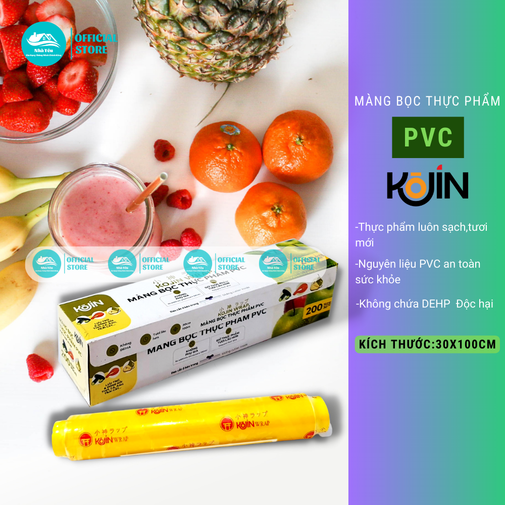 Màng bọc thực phẩm kojin chính hãng,bảo quản thực phẩm tươi lâu hơn,màng bọc thức ăn co dãn có dao cẳt tiện lợi