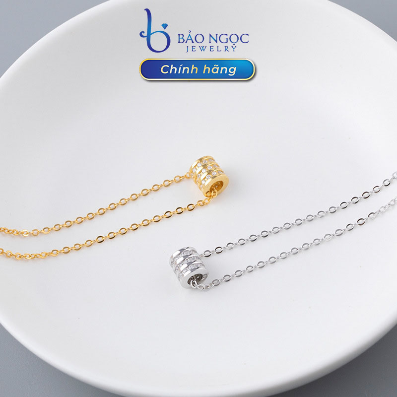 Dây Chuyền Bạc Nữ S925, Dây Chuyền Bạc Thật Họa Tiết Ống Xoắn 2 Màu Đơn Giản - DB2568 - Bảo Ngọc jewelry