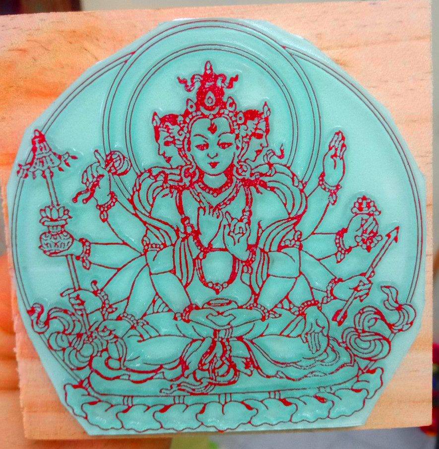 Con dấu : Quan Âm Tứ Thủ 8 x 8cm