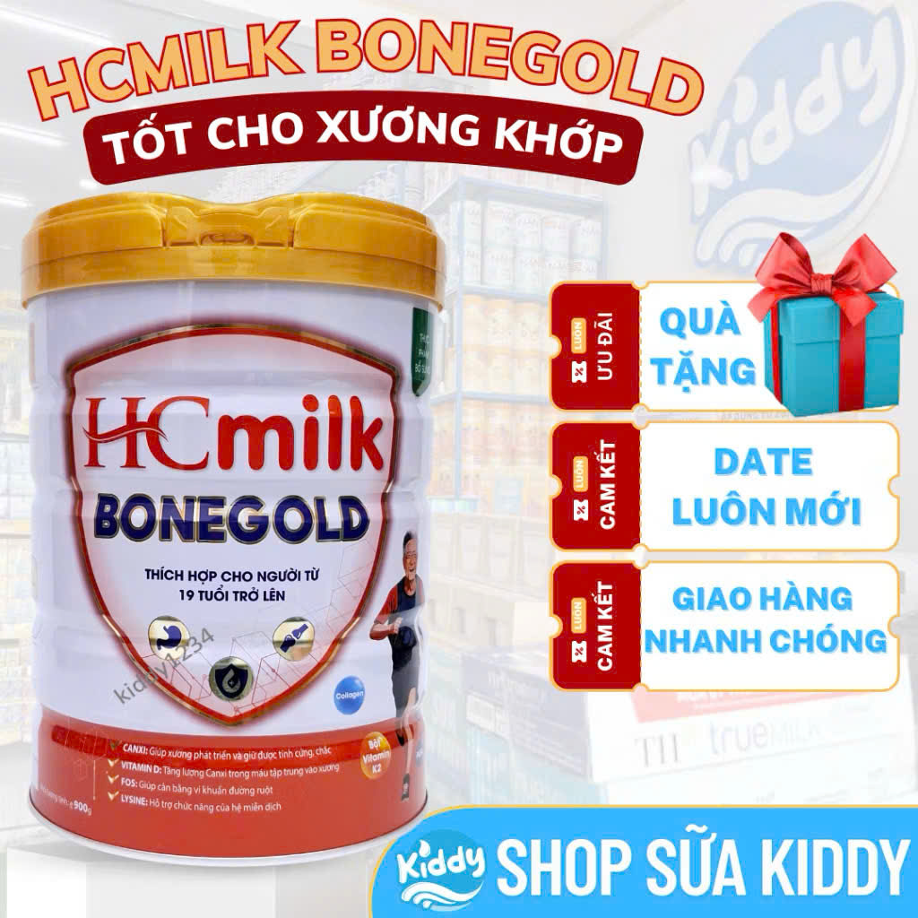 HC Milk hỗ trợ xương khớp chắc khỏe lon 900g (mẫu mới, date luôn mới)