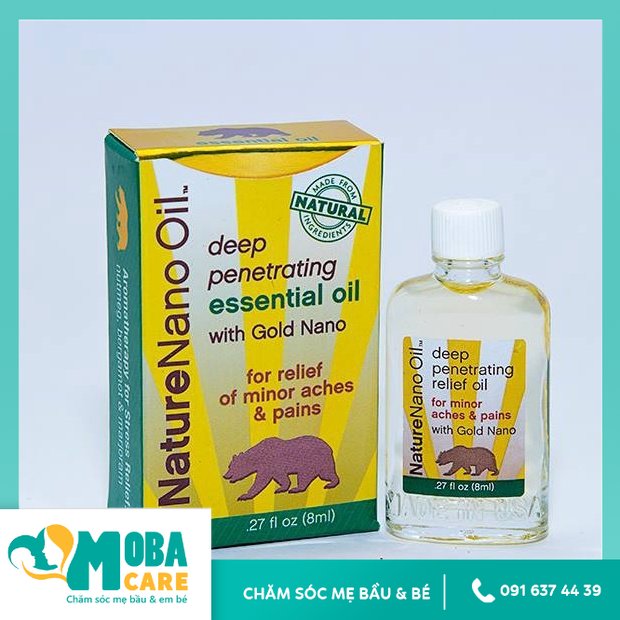 Dầu gió nature nano oil 8ml - dầu nóng xoa bóp hiệu con gấu của mỹ