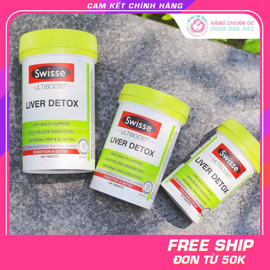 Viên uống Giải Độc Gan Swisse Ultiboost Liver Detox 60v, 120v, 200v - Úc(120 viên)