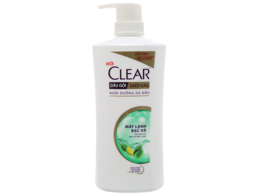 Dầu gội sạch gàu Clear mát lạnh bạc hà 630g