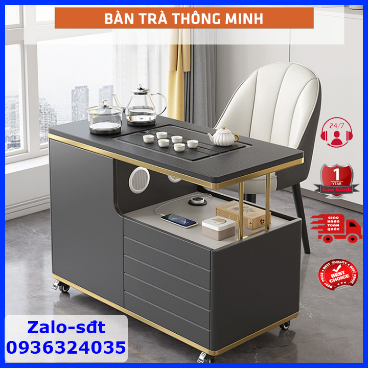 Bàn trà điện thông minh đun nước siêu tốc kết hợp sạc ko dây, có dây, loa bluetooth