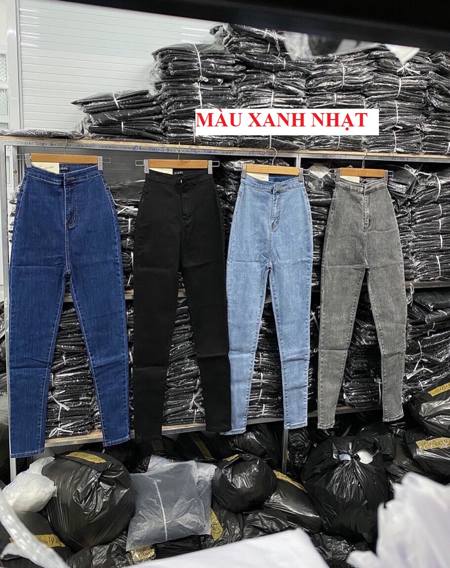 Quần jean nữ lưng cao ĐAI TRƠN siêu tôn giáng chất jean giãn cực đẹp hot-s4-631
