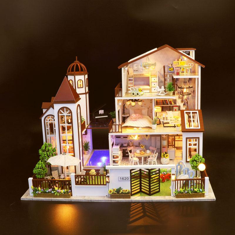 Mô hình nhà 3D LOVE YOU ALL THE WAY L901 Tặng kèm keo dán, bộ dụng cụ lắp ghép và cót nhạc