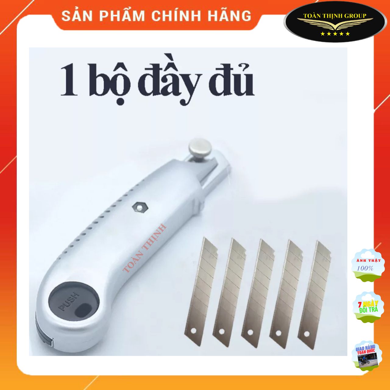 Dao rọc giấy lớn 5 lưỡi khung thép chịu lực hd thay lưỡi tự động, dao trổ 5 lưỡi 18mm