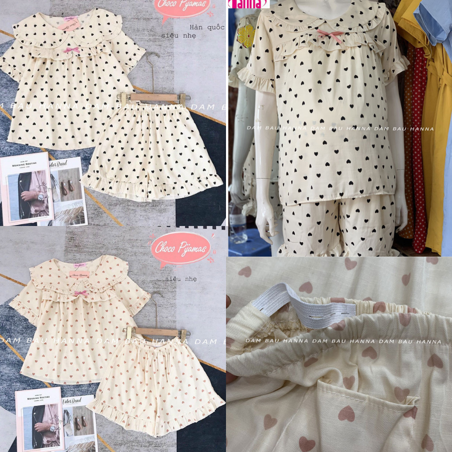 [SIZE 45-70KG] Đồ bầu mặc ở nhà quần đùi dễ thương thoải mái cho mẹ bầu trẻ vải lụa hàn cao cấp rất mát và nhẹ thấm mồ hôi tốt kiểu dáng trẻ