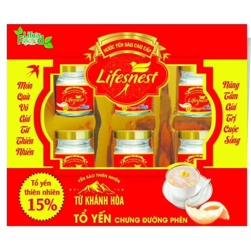 Hộp 6 Yến Sào Lifesnest- Chưng Đường Phèn 70gr