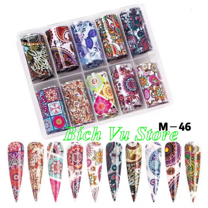 [HCM]Foil dán móng 10 cuôn/40k (size 20*3cm/cuộn) sản phẩm thiết kế tinh xảo đa dạng mẫu mã kích cỡ đảm bảo hàng như mô tả và hình ảnh
