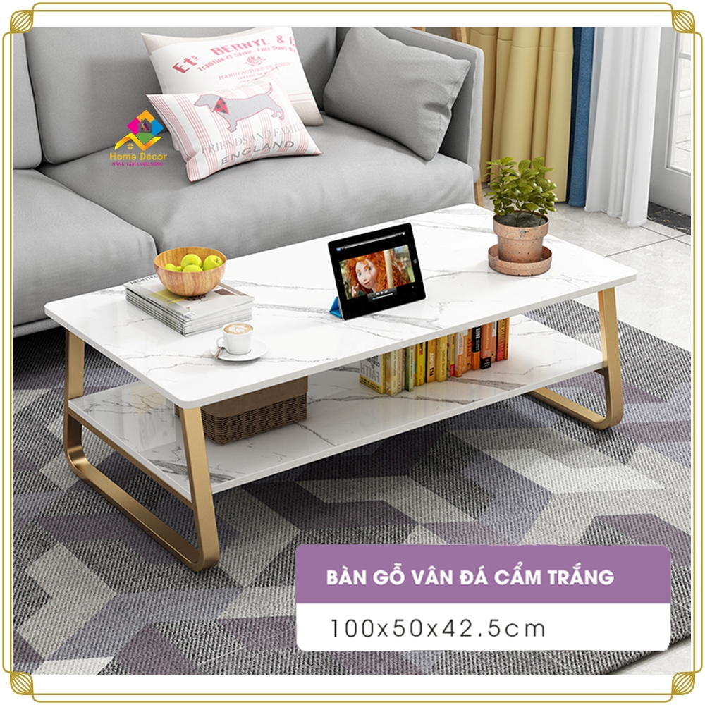 {Ảnh thật- Hàng VN} Bàn Trà Chữ Nhật chân sắt, Bàn Sofa hoạ tiết cẩm thạch. Bàn tiếp khách sang trọng,lịch sự. Bàn uống nước KT 100cm*50cm*42cm*