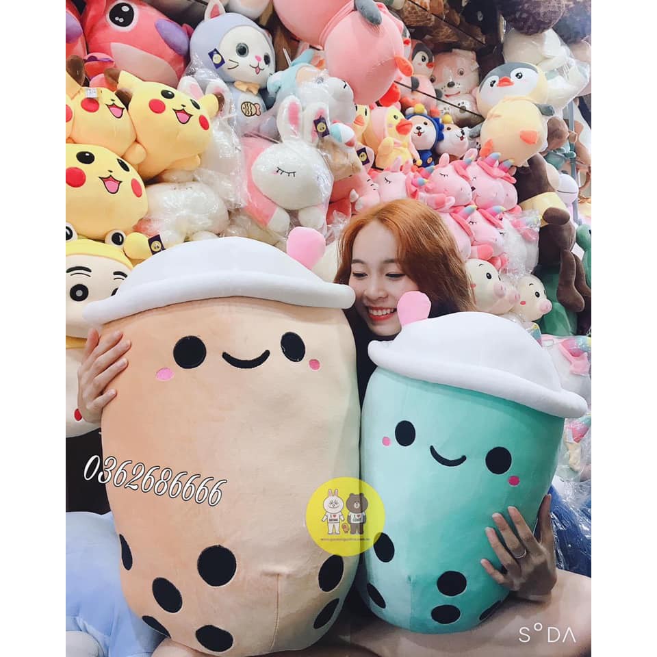 Gấu bông trà sữa size 40cm - Gấu ôm cute nhồi bông chất liệu vải nhung Hàn Quốc