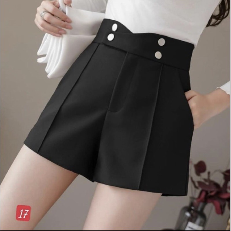 Quần short nữ lưng cao DOLOXI dáng đẹp Hàn Quốc 4 khuy Hàn Quốc Q037