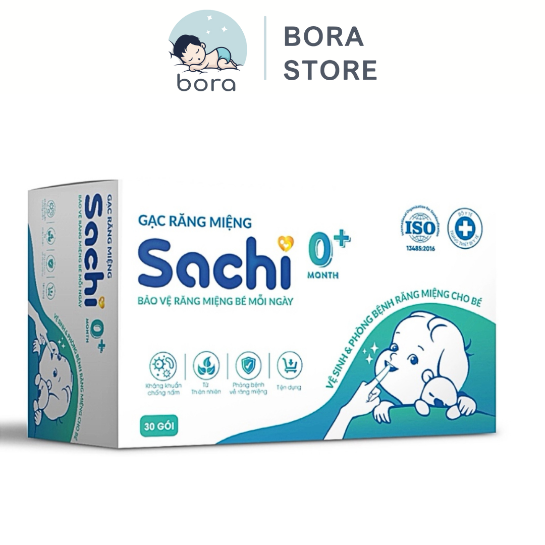 Gạc rơ lưỡi Sachi cho bé, hộp 30 gói