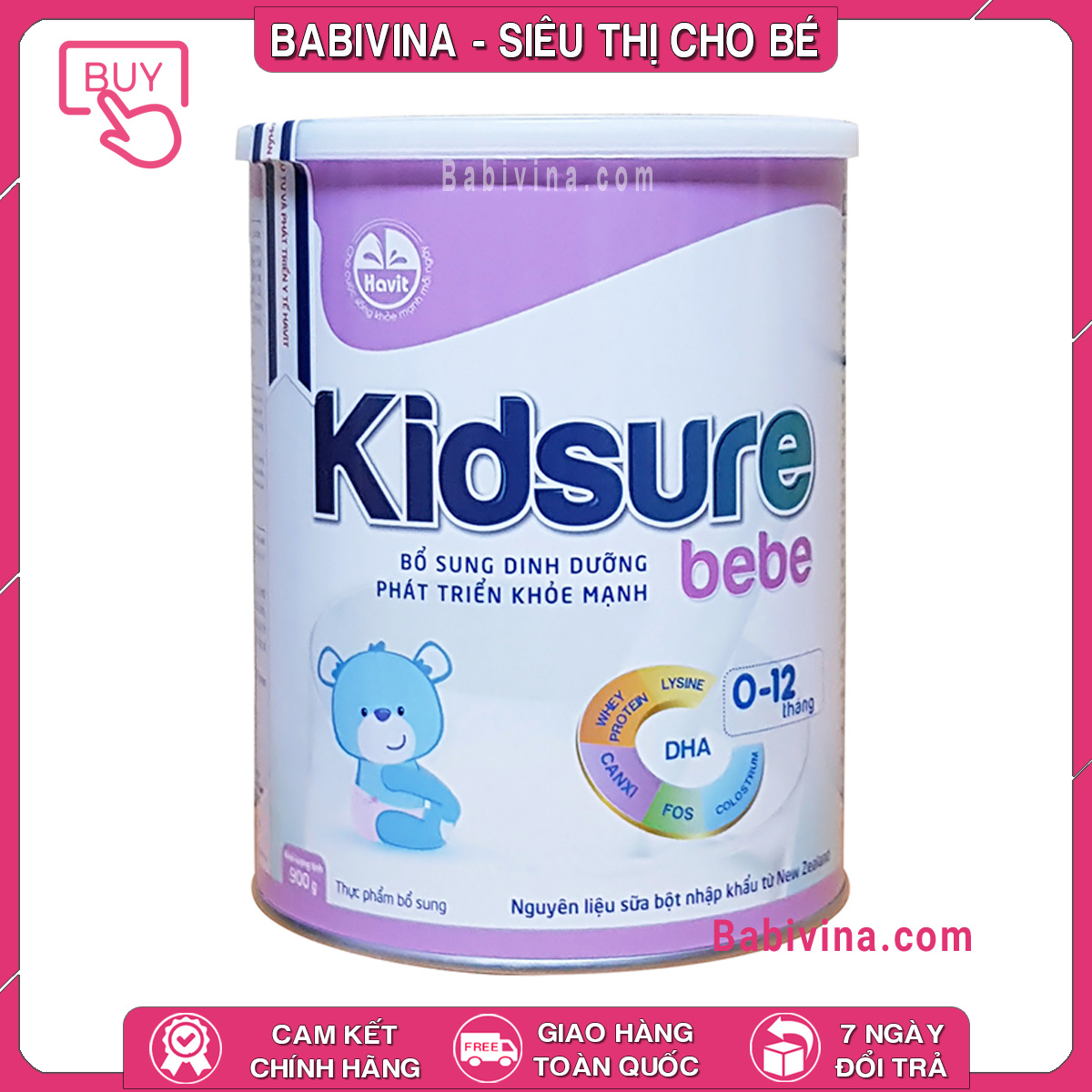 Sữa Havit Kidsure BEBE 900g Dành Cho Trẻ 0-12 Tháng Tuổi Sinh Non