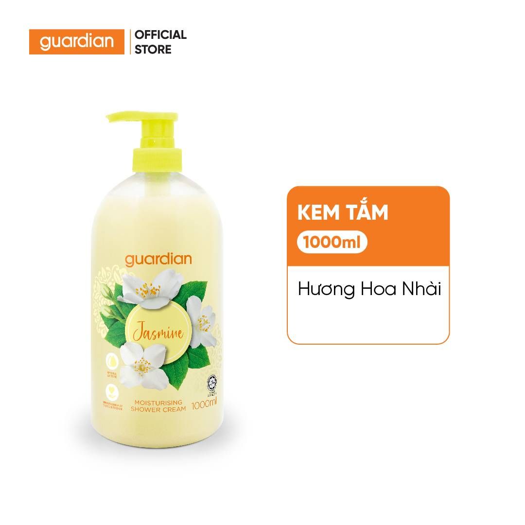 Sữa Tắm Dạng Kem Dưỡng Ẩm Guardian Essential Jasmine Moisturising Shower Cream Hương Hoa Nhài 1000Ml