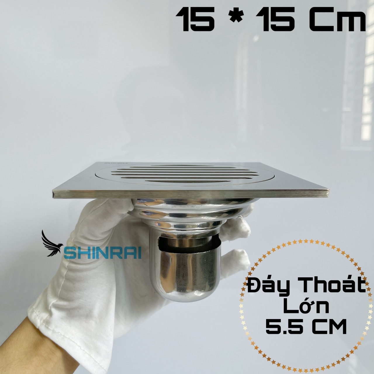 Phễu thoát sàn , thoát nước nhà tắm đúc nguyên khối dày 6m